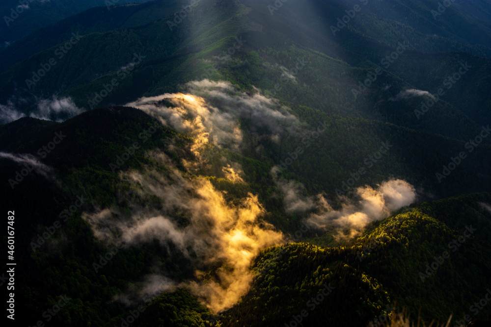 Fagaras mountains from Piatra Craiului in Romania