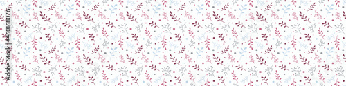 Seamless pattern with  Xmas branches. Christmas banner. Vector