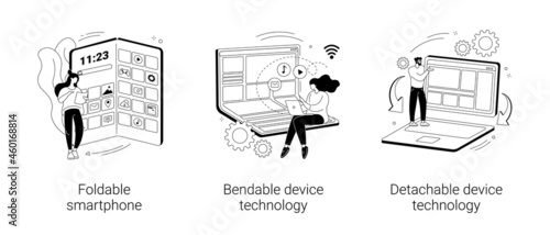 Modern electronics abstract concept vector illustrations.
