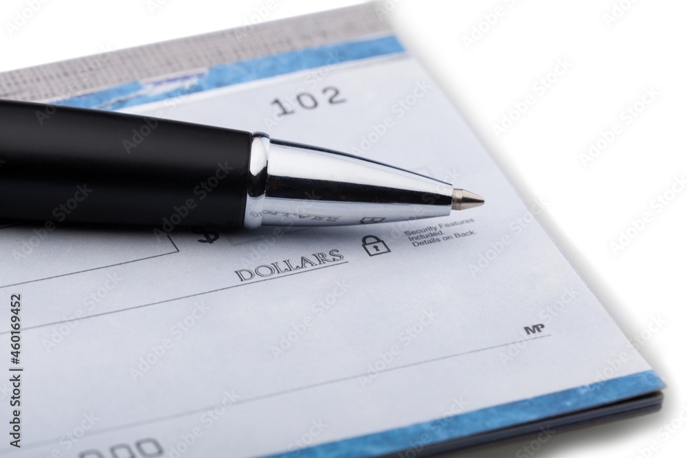 Pen on Checkbook Pen on Checkbook
