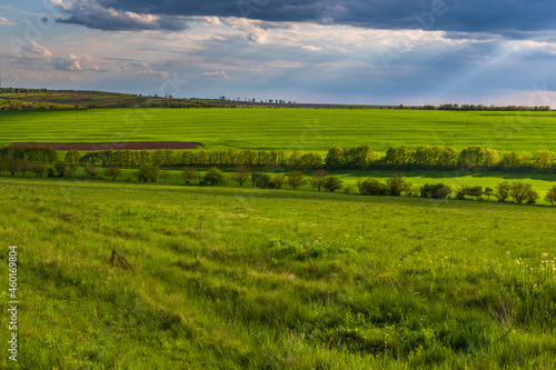 Farmlands and meadows in the Moldavian  Republic of Moldova.