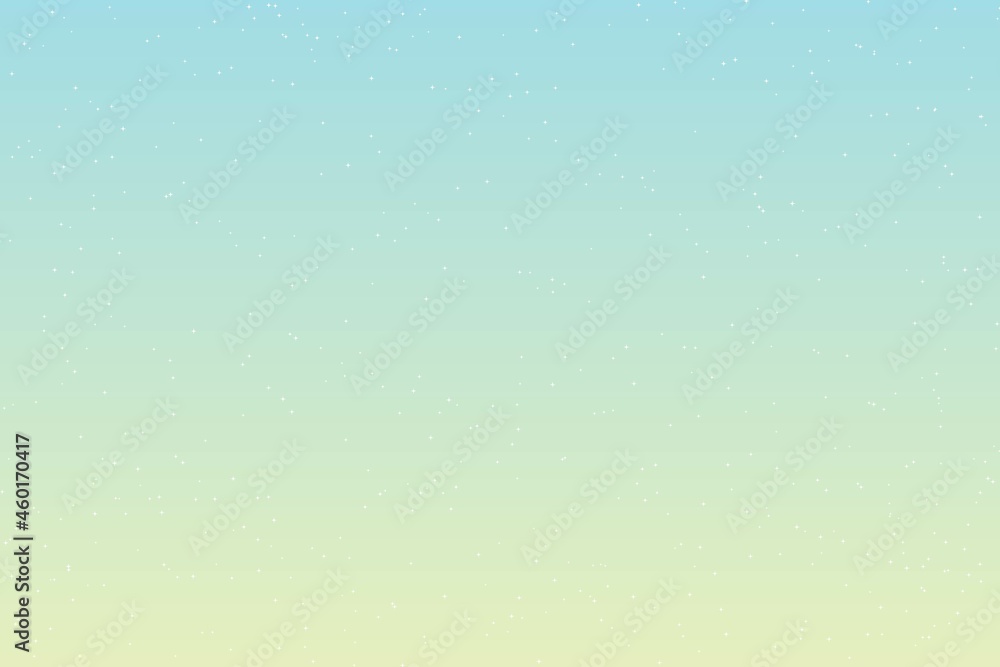Sky and stars background. Blue and green space background. The twinkling sky. Vector background.