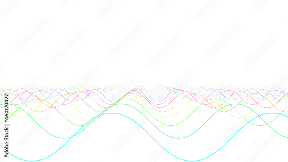 Wave Neon lines rainbow colored 3D illustration background Wave Neon lines rainbow colored 3D illustration background
