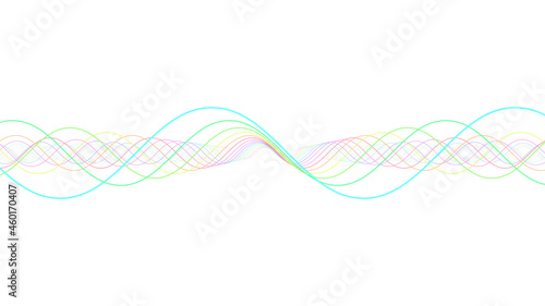 Wave Neon lines rainbow colored 3D illustration background