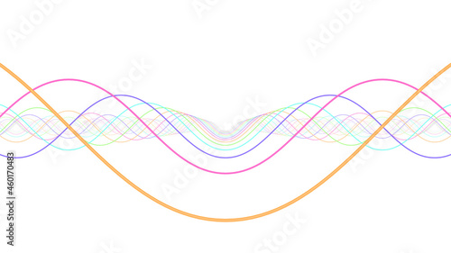 Wave Neon lines rainbow colored 3D illustration background © bluebackimage