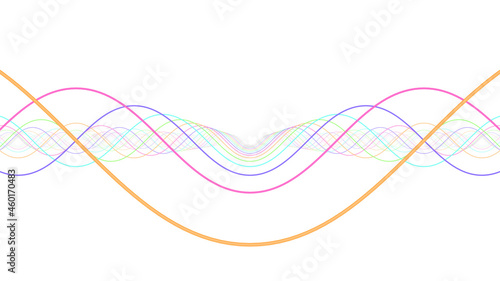 Wave Neon lines rainbow colored 3D illustration background