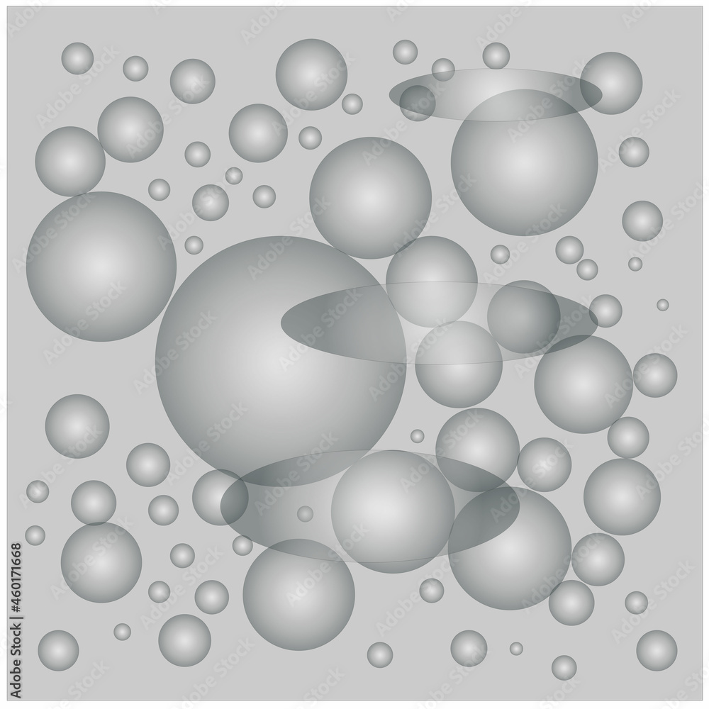 Gray 3D background with volumetric balls for the cover. White texture design template with abstract modern pattern. Gray 3D background with volumetric balls for the cover. White texture design template with abstract modern pattern.