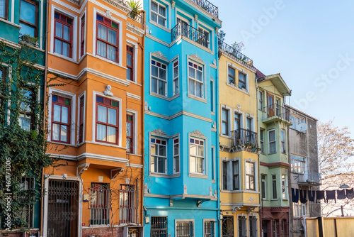 Turkey, Istanbul, Colorful houses in Balat district photo