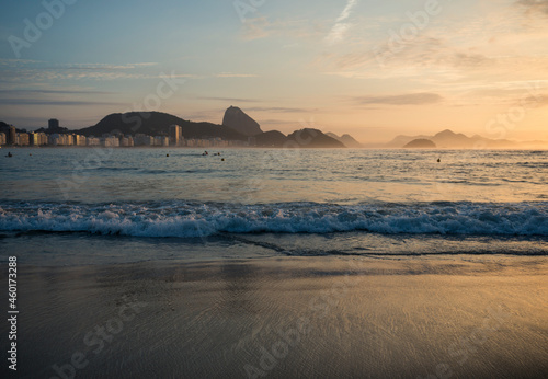 Brazil, Rio de Janeiro, Copacabana beach at dawn photo