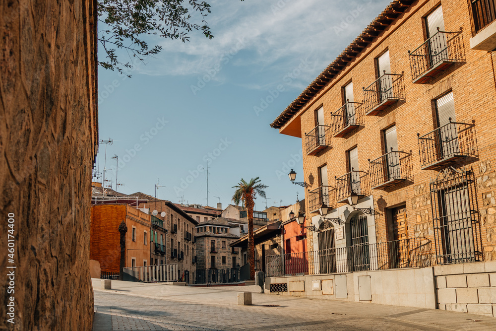 street and popular architecture in toledo, spain