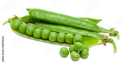 Wallpaper Mural Fresh green pea pods with green peas isolated on white background. clipping path Torontodigital.ca