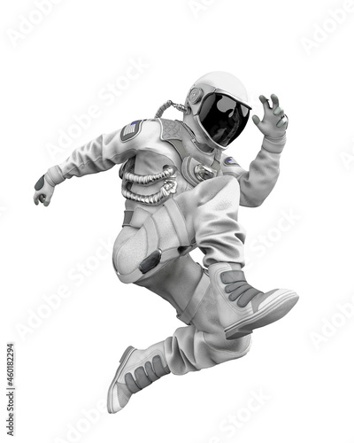 american astronaut is jumping