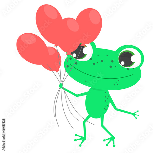 Cute animal. Hand drawn characters. Vector frog