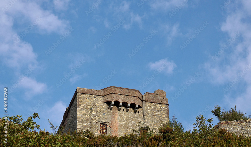 Fototapeta premium Fortification on the heights of the city of Genoa, capital of the Italian region Liguria