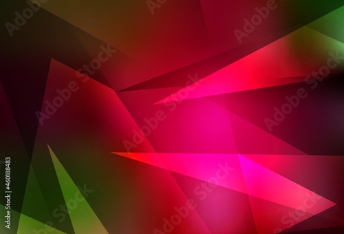 Dark Green, Red vector texture with triangular style.