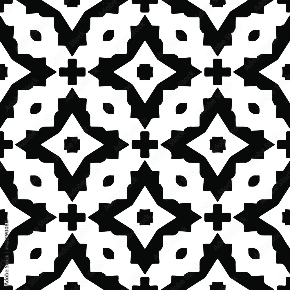 Seamless vector pattern in geometric ornamental style. Black pattern. Seamless vector pattern in geometric ornamental style. Black pattern.