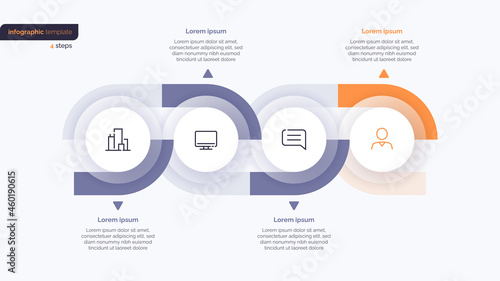 Four step business infographic design template. Vector illustration