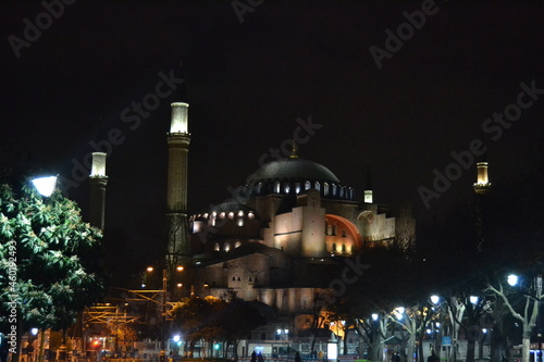 Hagia Sophia at the night in Istanbul Turkey
