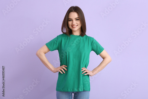 Young woman in modern t-shi...