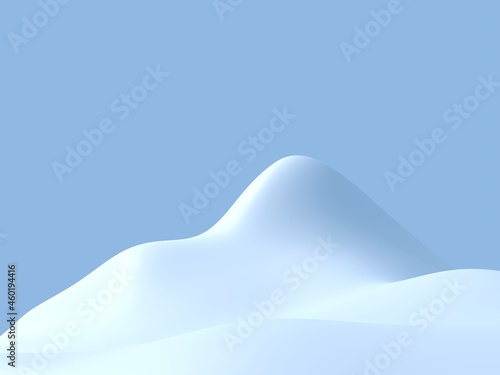 白い山の形の3d render