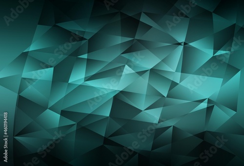 Dark Green vector background with polygonal style. © smaria2015