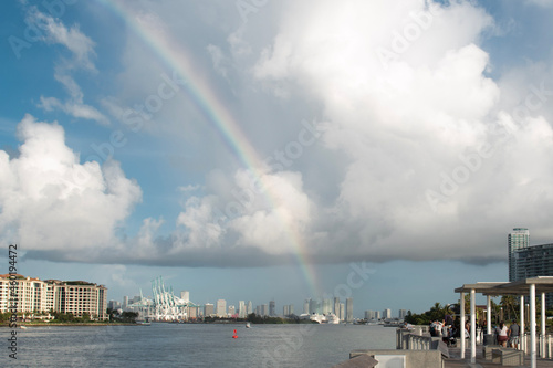 rainbow over the city