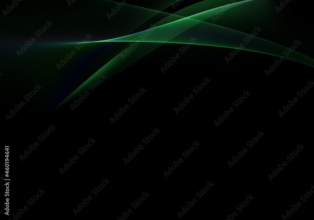 Naklejka premium Abstract background waves. Black and green abstract background for wallpaper or business card