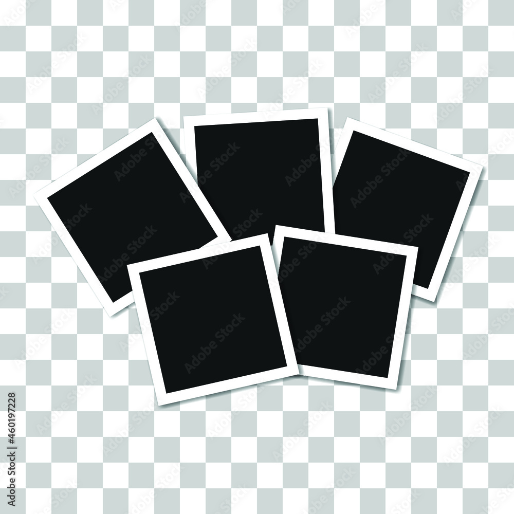Set of square vector photo frames. Collage of realistic frames isolated on transparent background. Template design. Vector illustration Set of square vector photo frames. Collage of realistic frames isolated on transparent background. Template design. Vector illustration