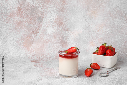 Glass with tasty strawberry...
