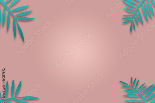 Pastel pink colored plants abstract background illustration