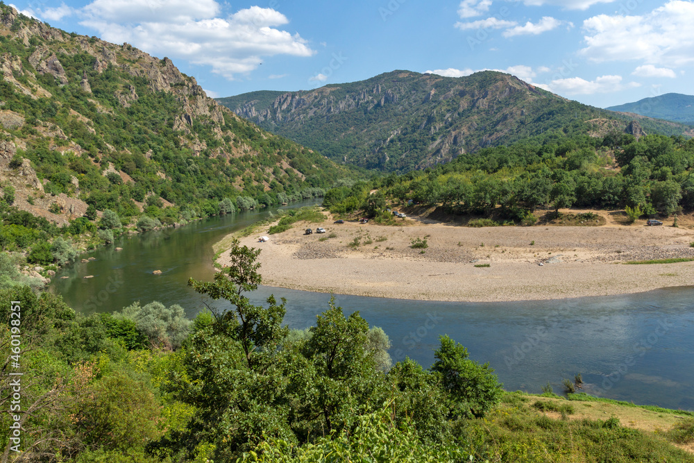 Arda River meander near town of Madzharovo, Bulgaria