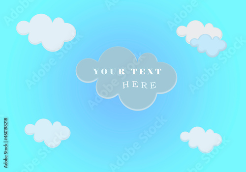isolated  blue sky background with clouds and text illustration icon logo web design symbol drinks love art decorate vector pattern postcard