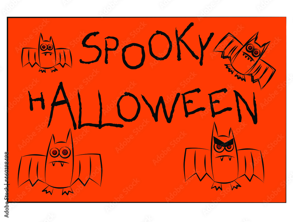 spooky Halloween bats and vampires vector illustration
