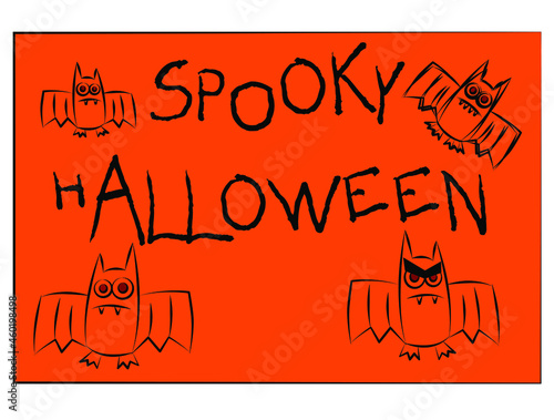 spooky Halloween bats and vampires vector illustration