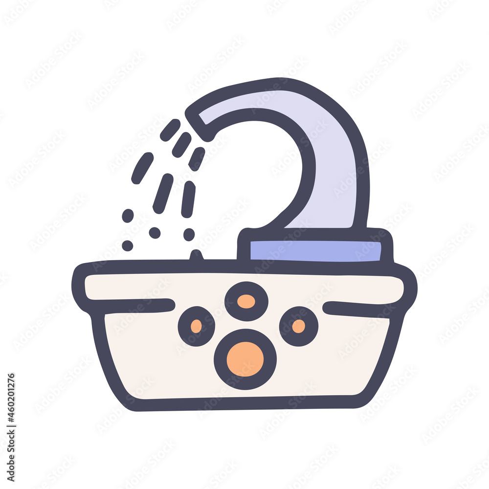 pet water fountain color vector doodle simple icon