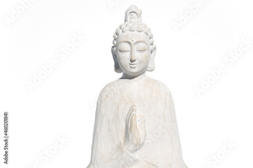 White Buddha White Background 