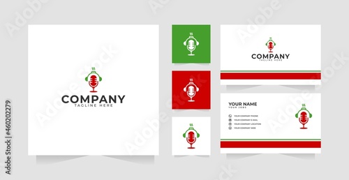 Cooking podcast logo design business card template