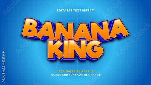 Banana king editable text effect in modern 3d style