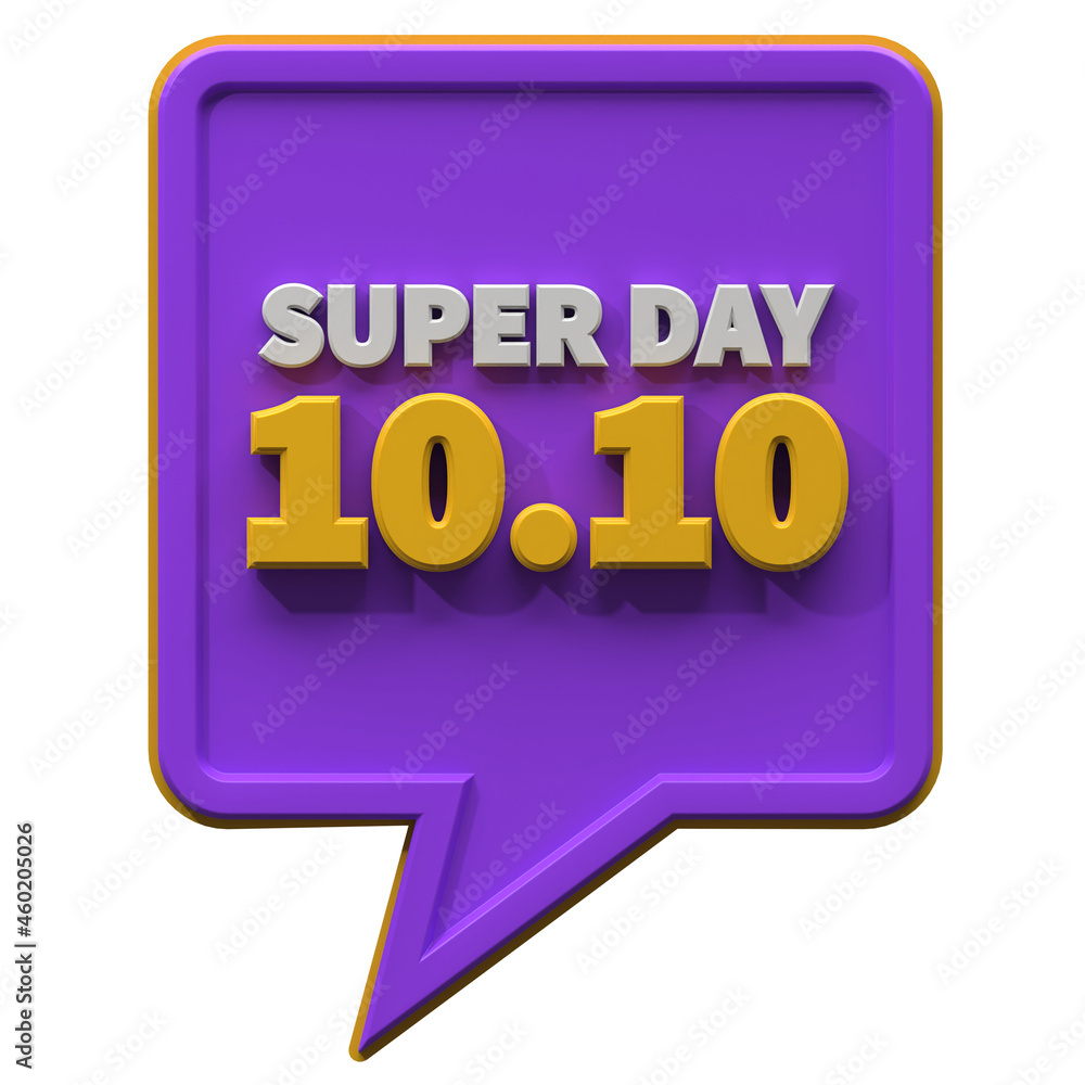 3d render super day 10.10 discount isolated. useful for e-commerce and online shopping illustration 3d render super day 10.10 discount isolated. useful for e-commerce and online shopping illustration
