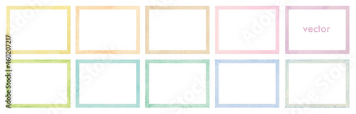 Vector colorful painting rectangle frame set
