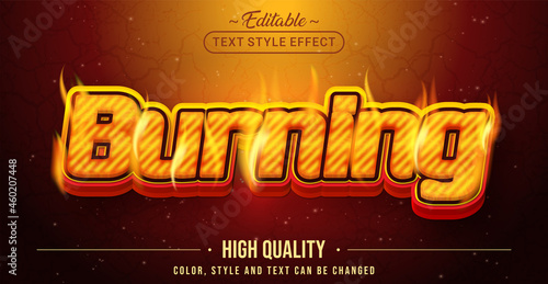 Editable text style effect - Burning Fire text style theme