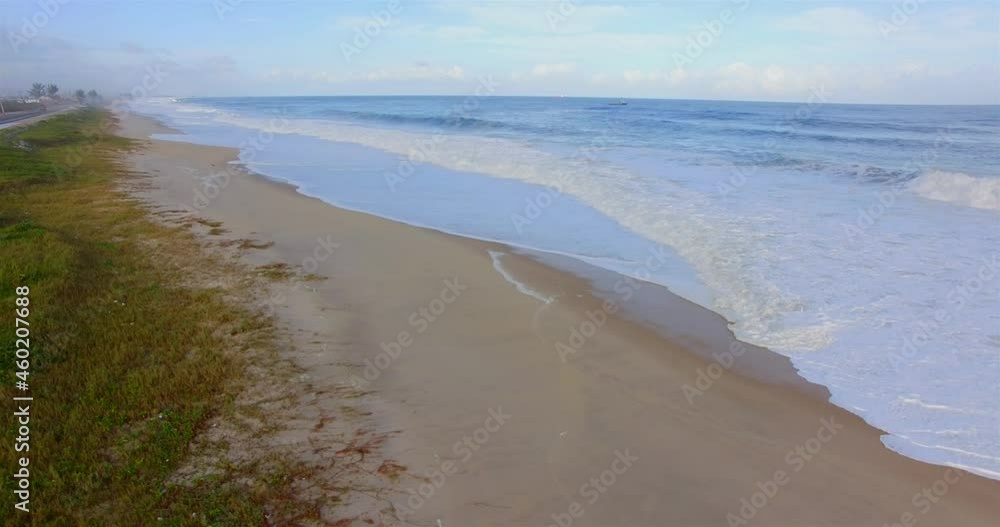 Sea waves with a lot of foam. Drone view. Sea waves with a lot of foam. Drone view.