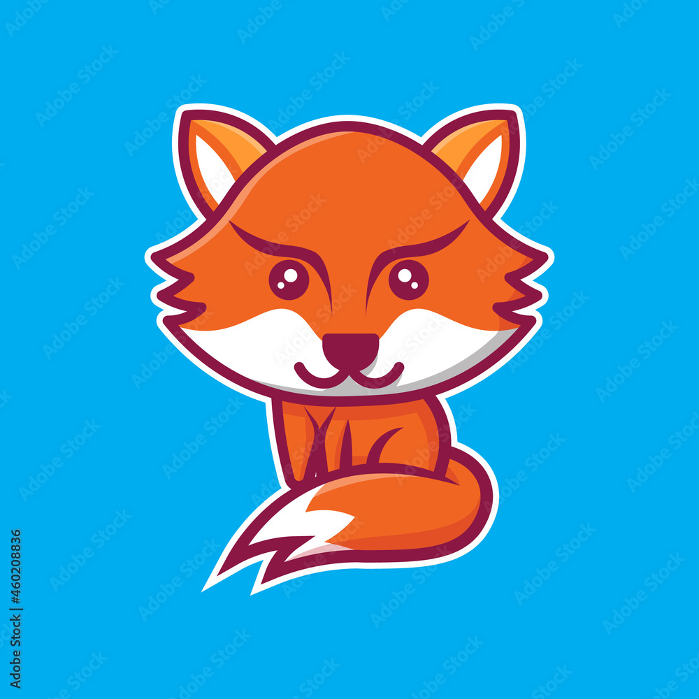 Obraz premium red fox cartoon