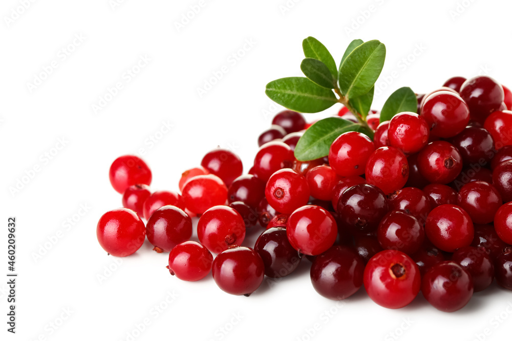 Heap of ripe cranberries on white background, closeup Heap of ripe cranberries on white background, closeup