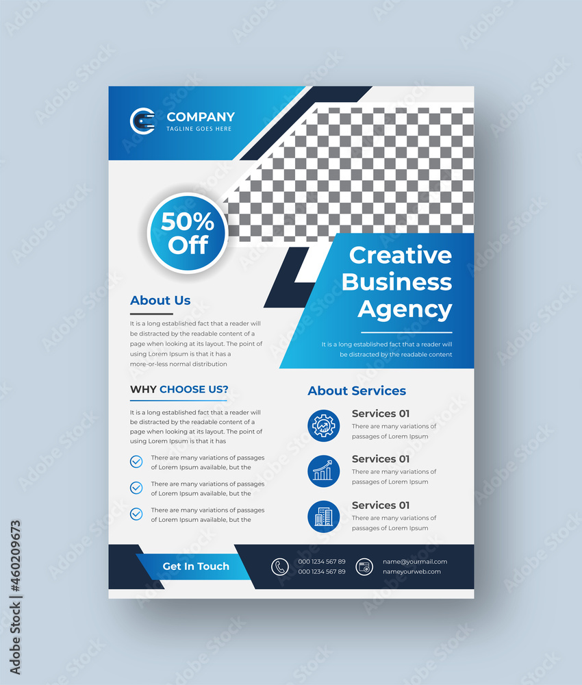 Obraz premium Corporate business flyer design template with modern concept Premium Vector 