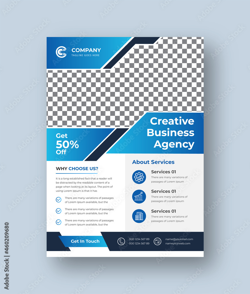 Corporate business flyer design template with modern concept Premium Vector	
