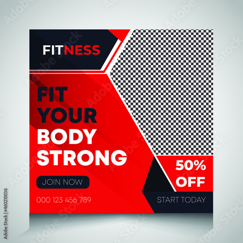 Fitness Social Media Post Template Vector Design