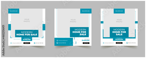 Modern real estate social media advertisement post or house sale banner Premium Vector template design.
