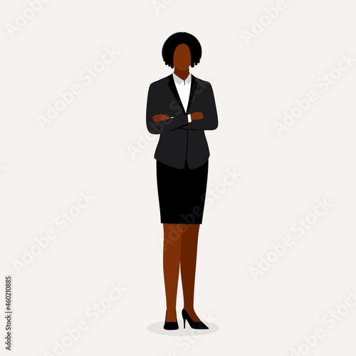 Portrait Of Black Confident Businesswoman With Arms Crossed.