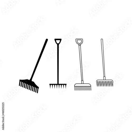Rake icon set design template vector illustration isolated